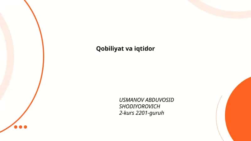 Qobiliyat va iqtidor tushunchalari