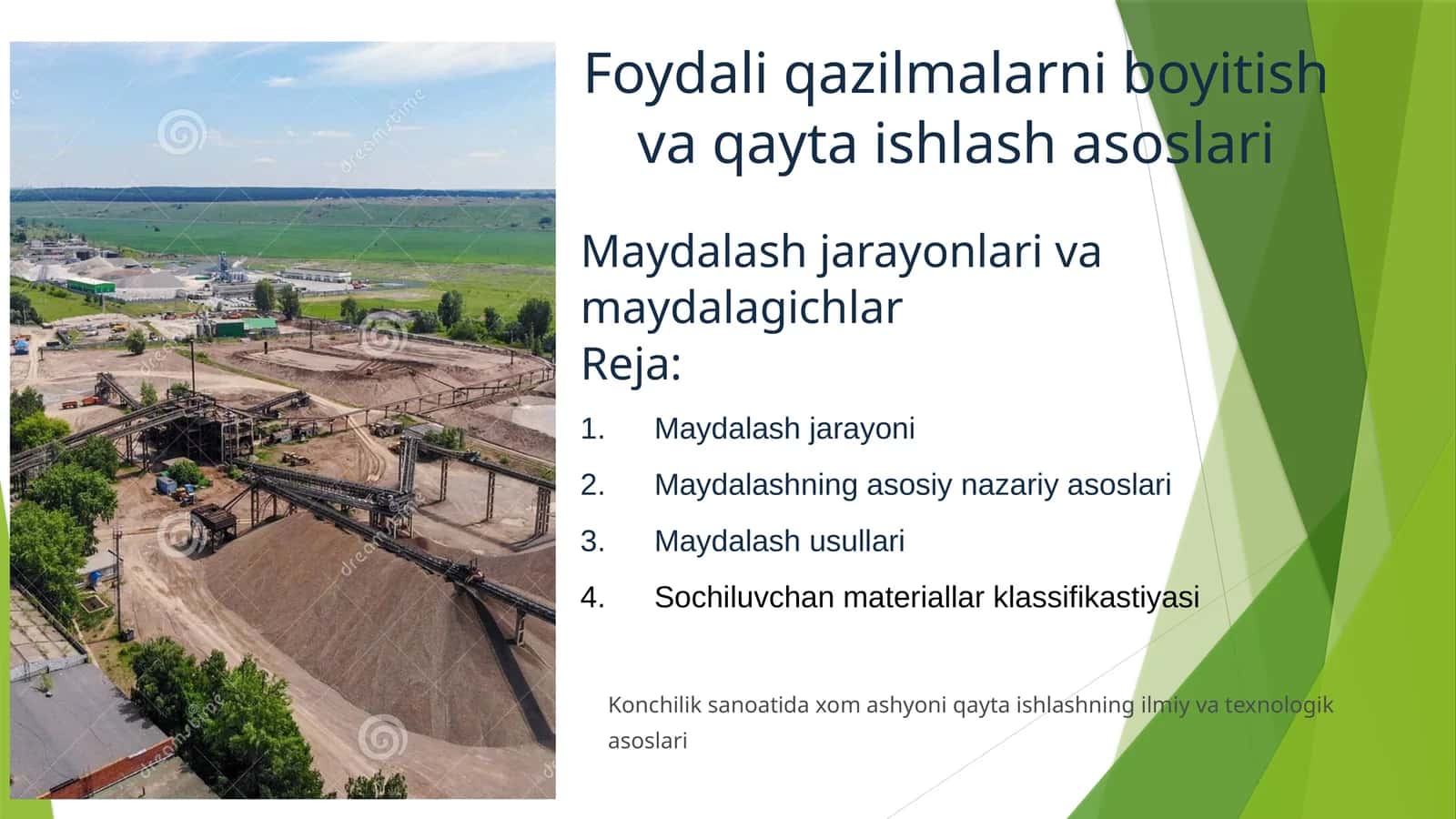 Foydali qazilmalarni boyitish va qayta ishlash asoslari