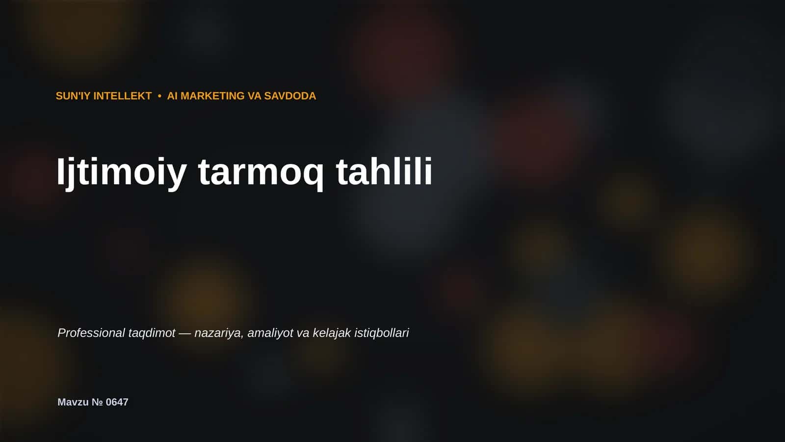SUN'IY INTELLEKT • AI MARKETING VA SAVDODA