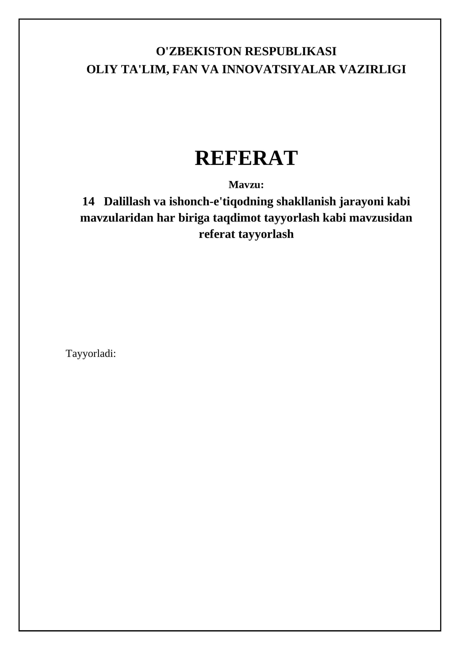 Dalillash va ishonch-e'tiqodning shakllanish jarayoni