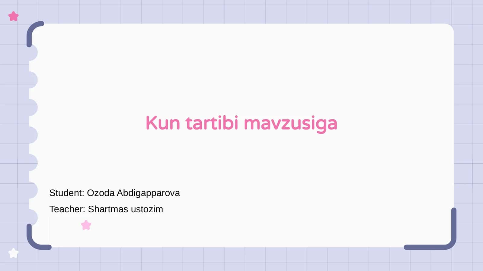 Kun tartibi mavzusiga