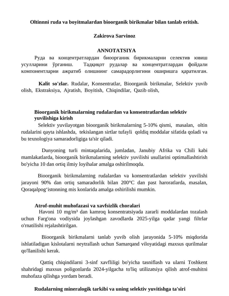 Bioorganik birikmalar