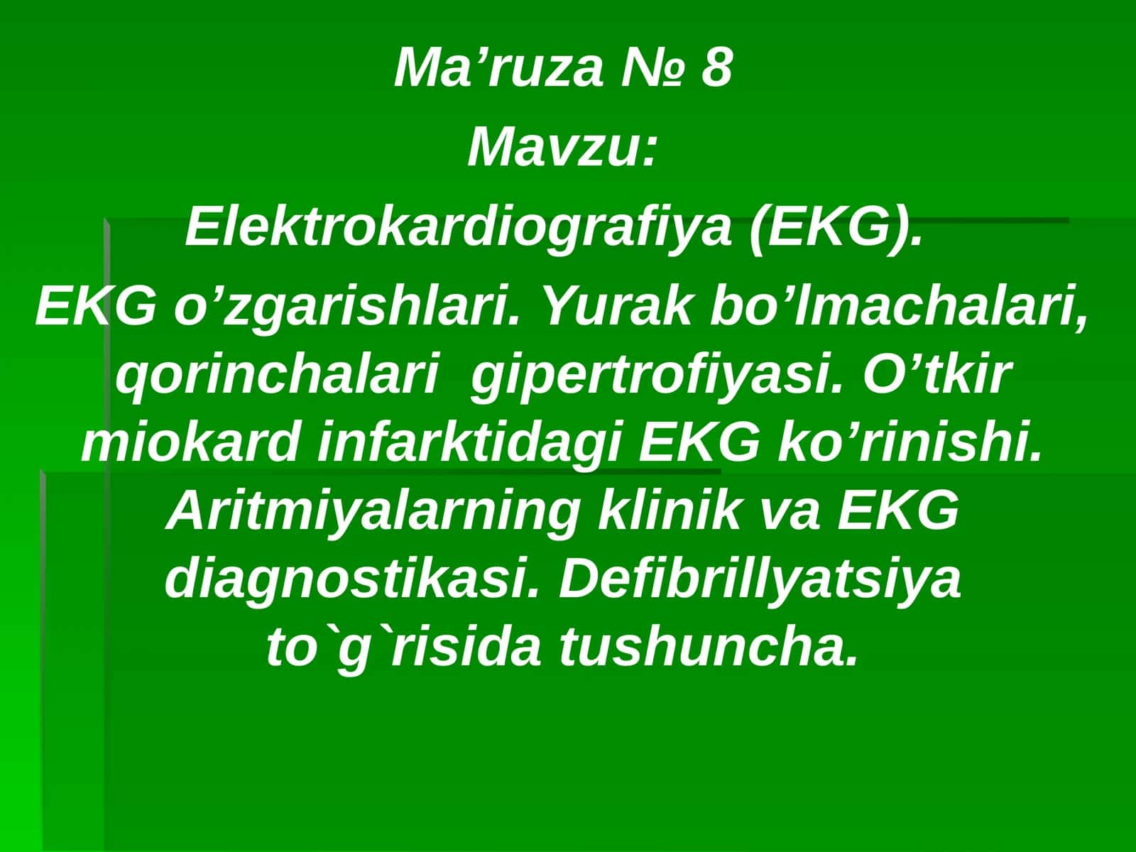 EKG.Defibrilyatsiya