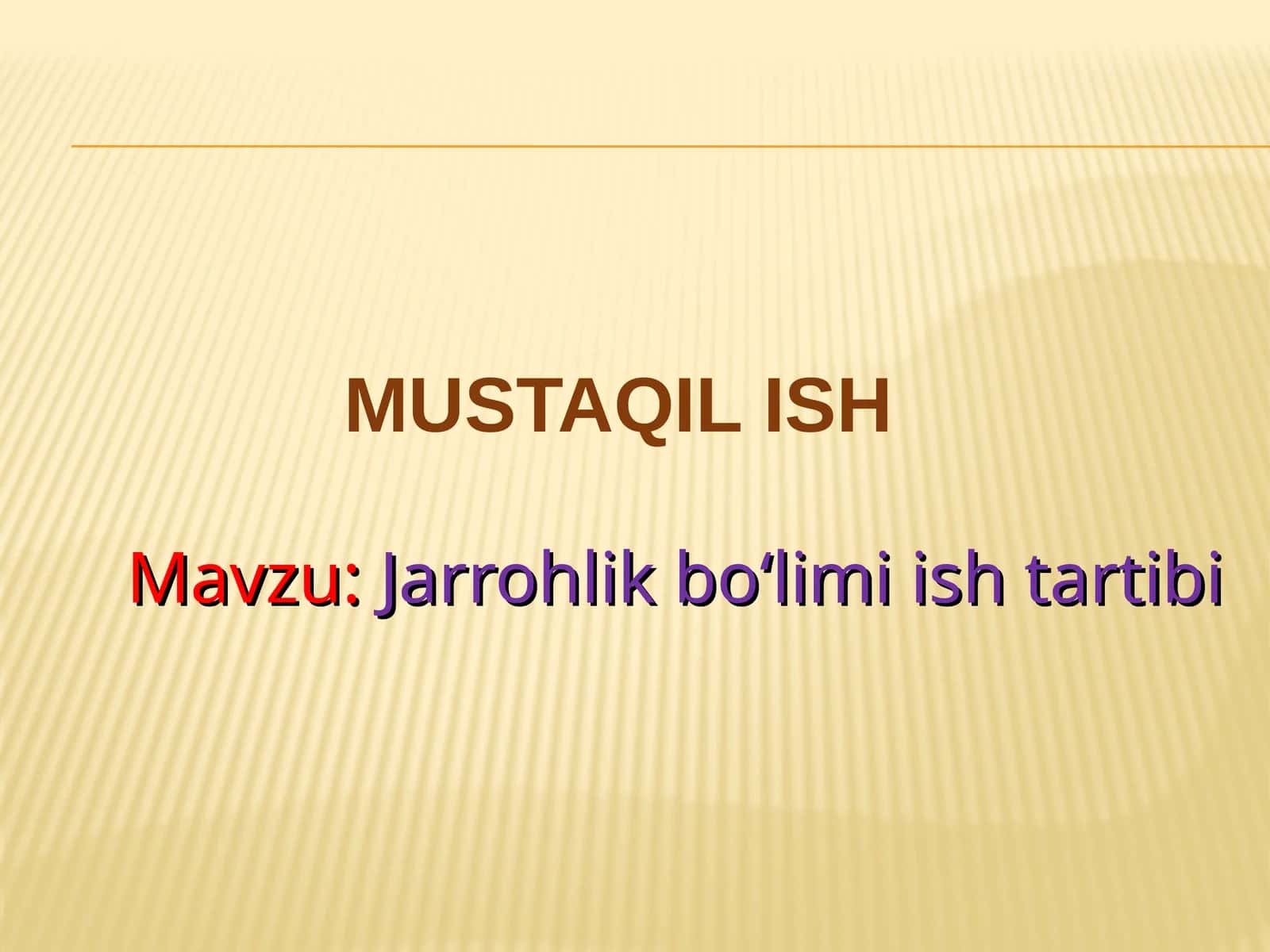 Jarrohlik boʻlimi ish tartibi