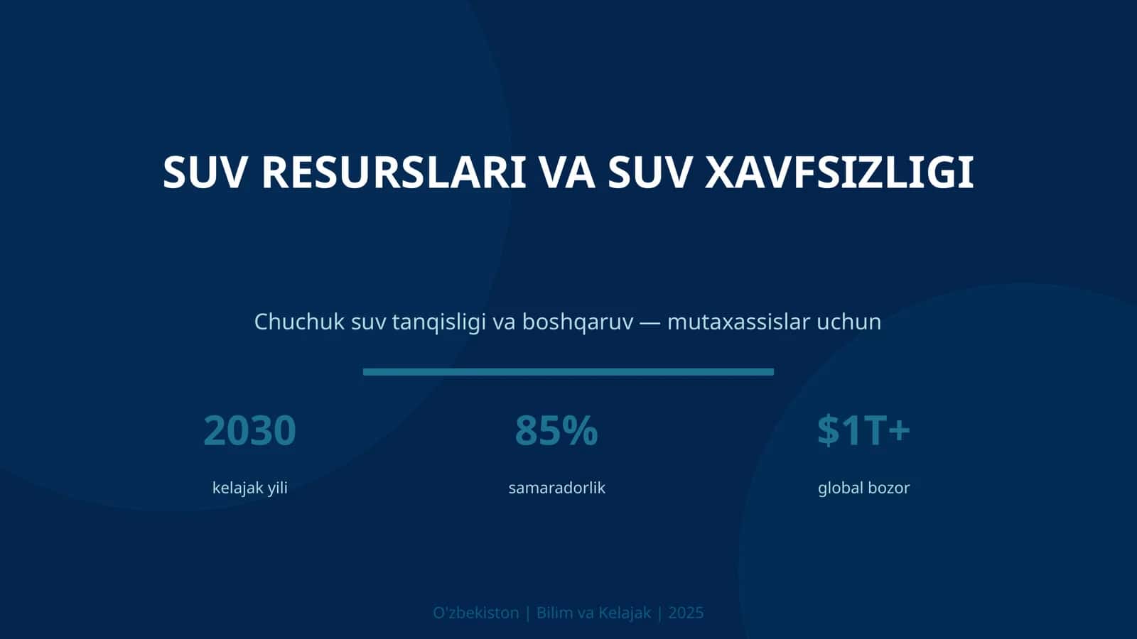SUV RESURSLARI VA SUV XAVFSIZLIGI