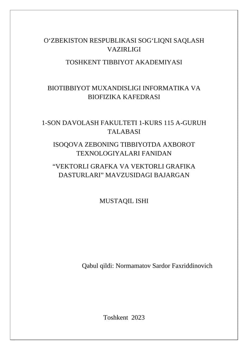 "VeKTorli Grafika Dasturlari"