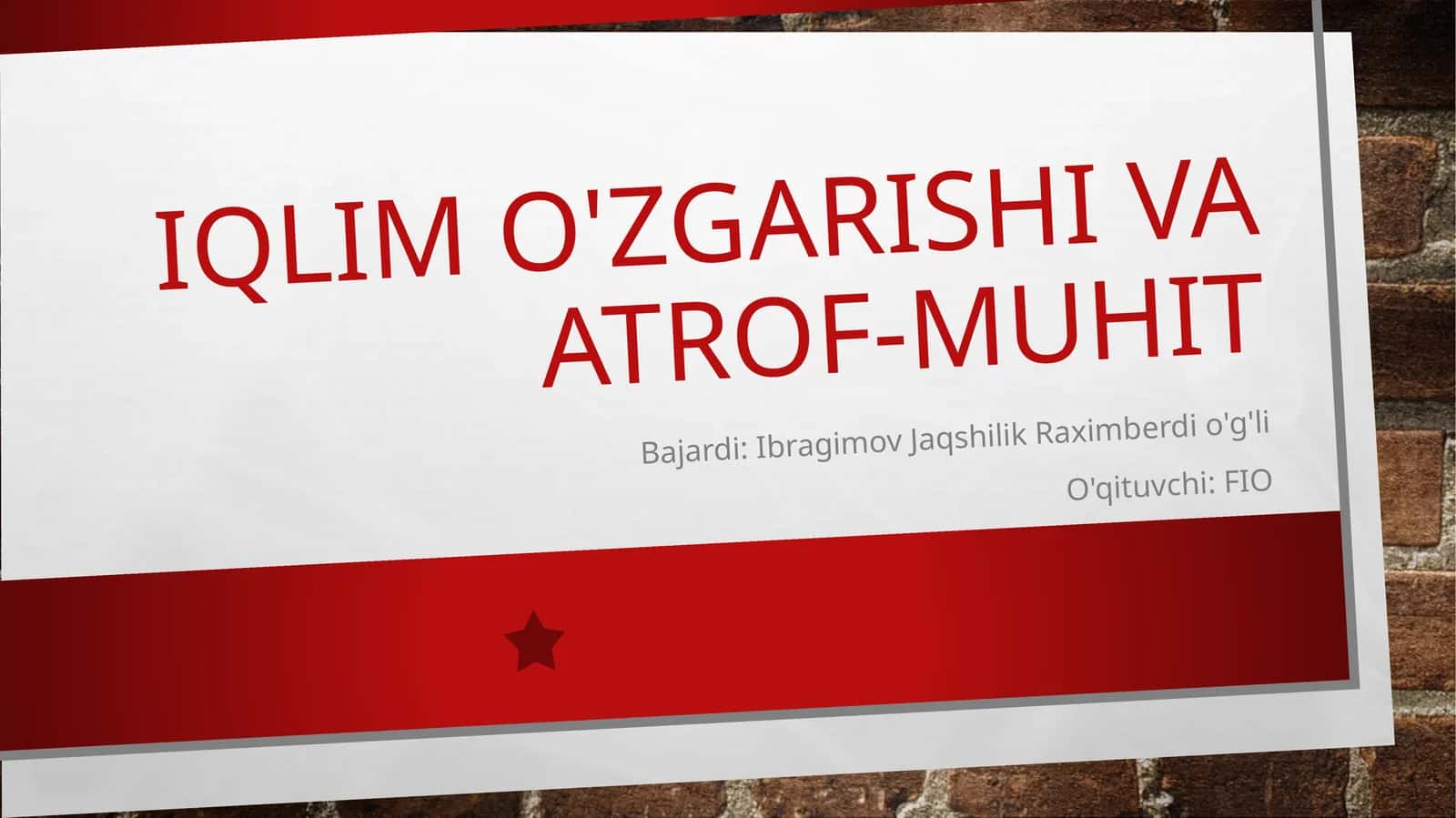 Iqlim o'zgarishi va atrof-muhit