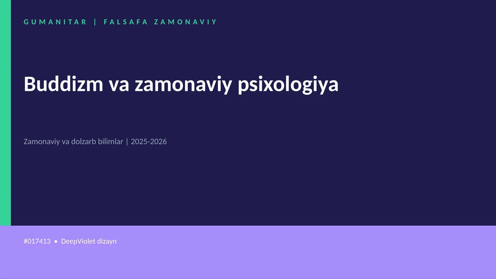 Buddizm va zamonaviy psixologiya