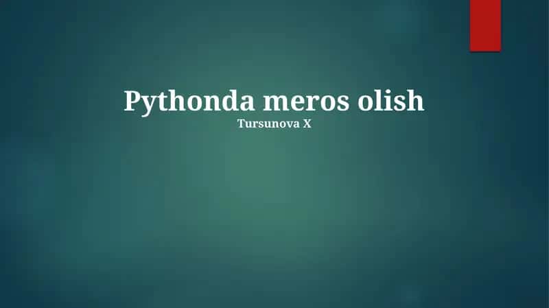 Python Merosi