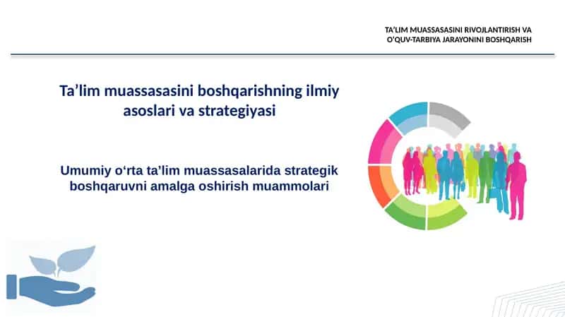 Ta’lim muassasasini rivojlantirishning ilmiy asoslari va strategiyasi