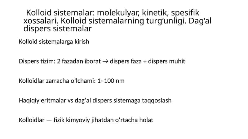 Kolloidsistemalar