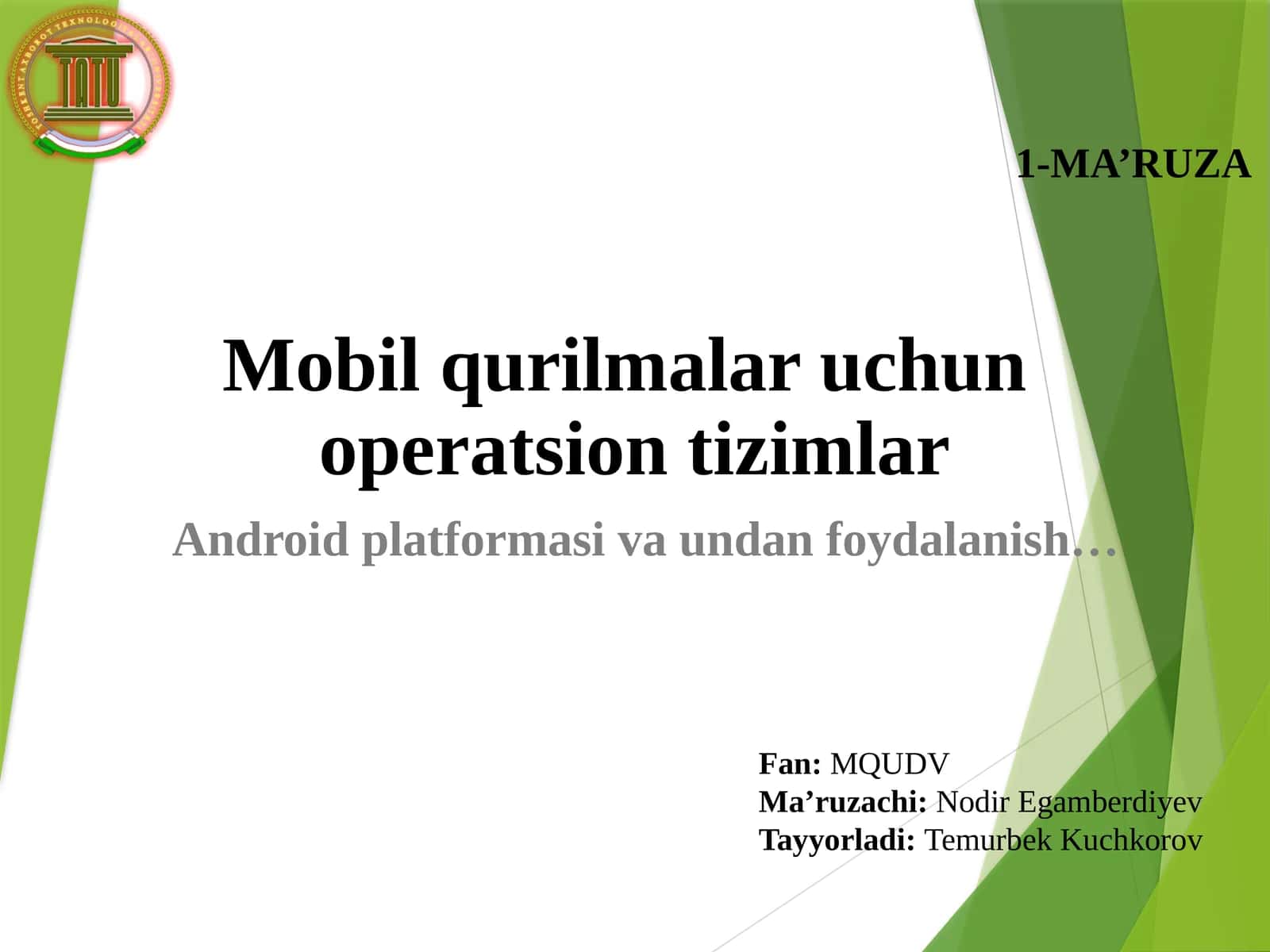 1-MA’RUZA - Fan:MQUDV
