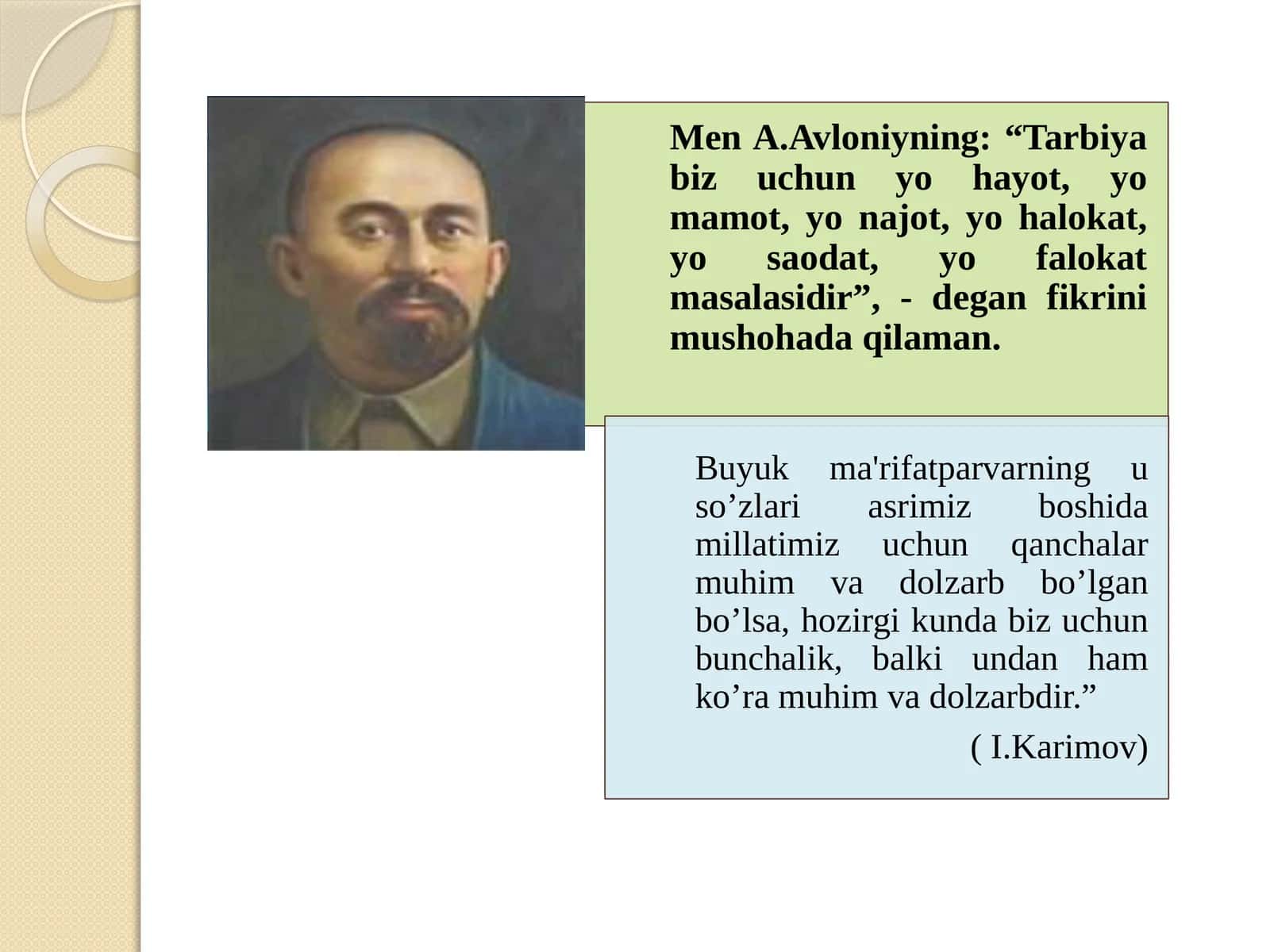 ABDULLA AVLONIYNING HAYOTI