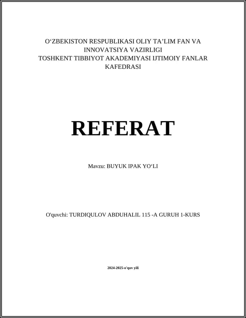 BUYUK IPAK YOʻLI