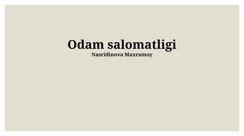 Odam salomatligi