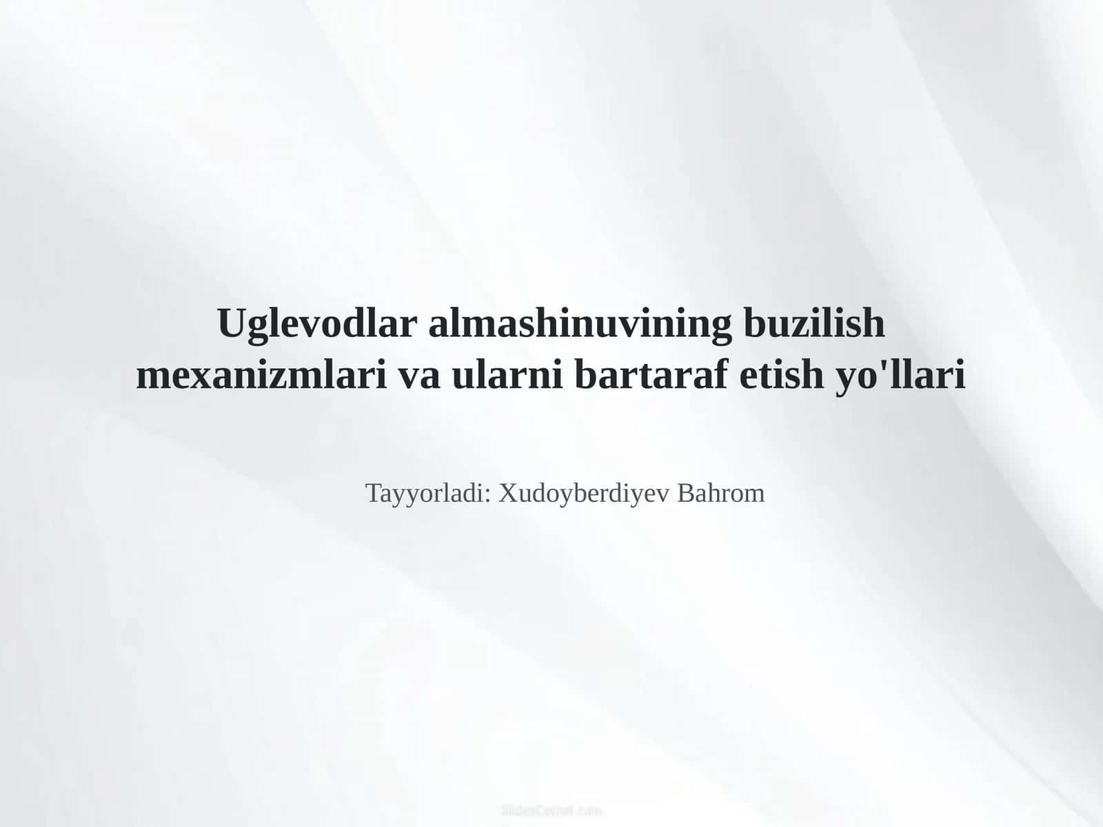 Uglevodlar almashinuvining buzilish mexanizmlari va ularni bartaraf etish yo'llari