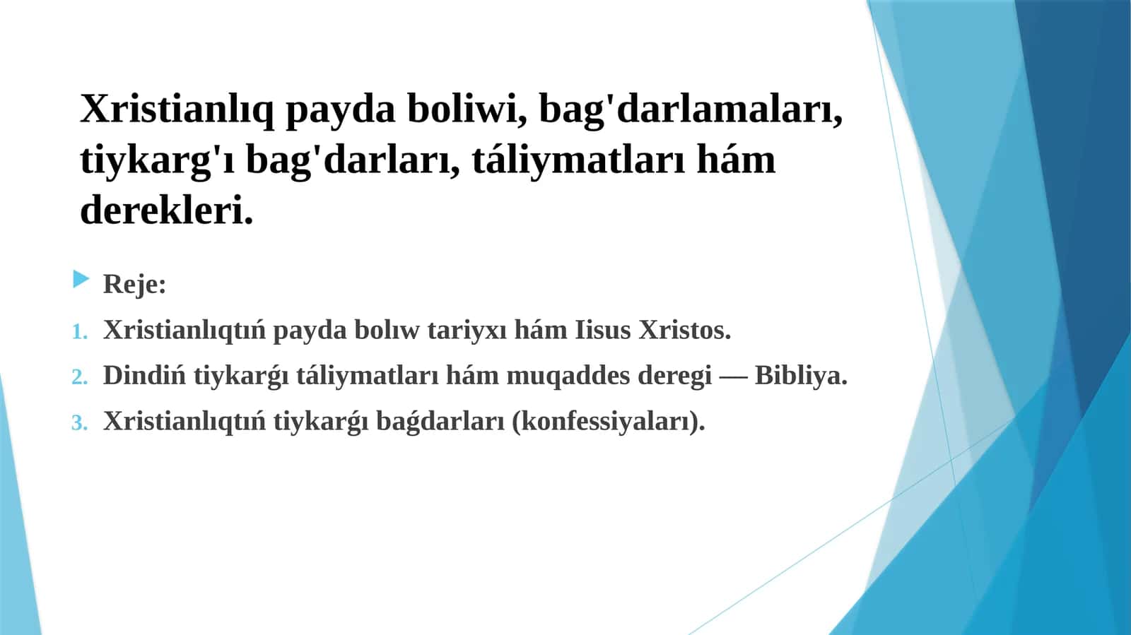 Xristianliqtin payda boliwi