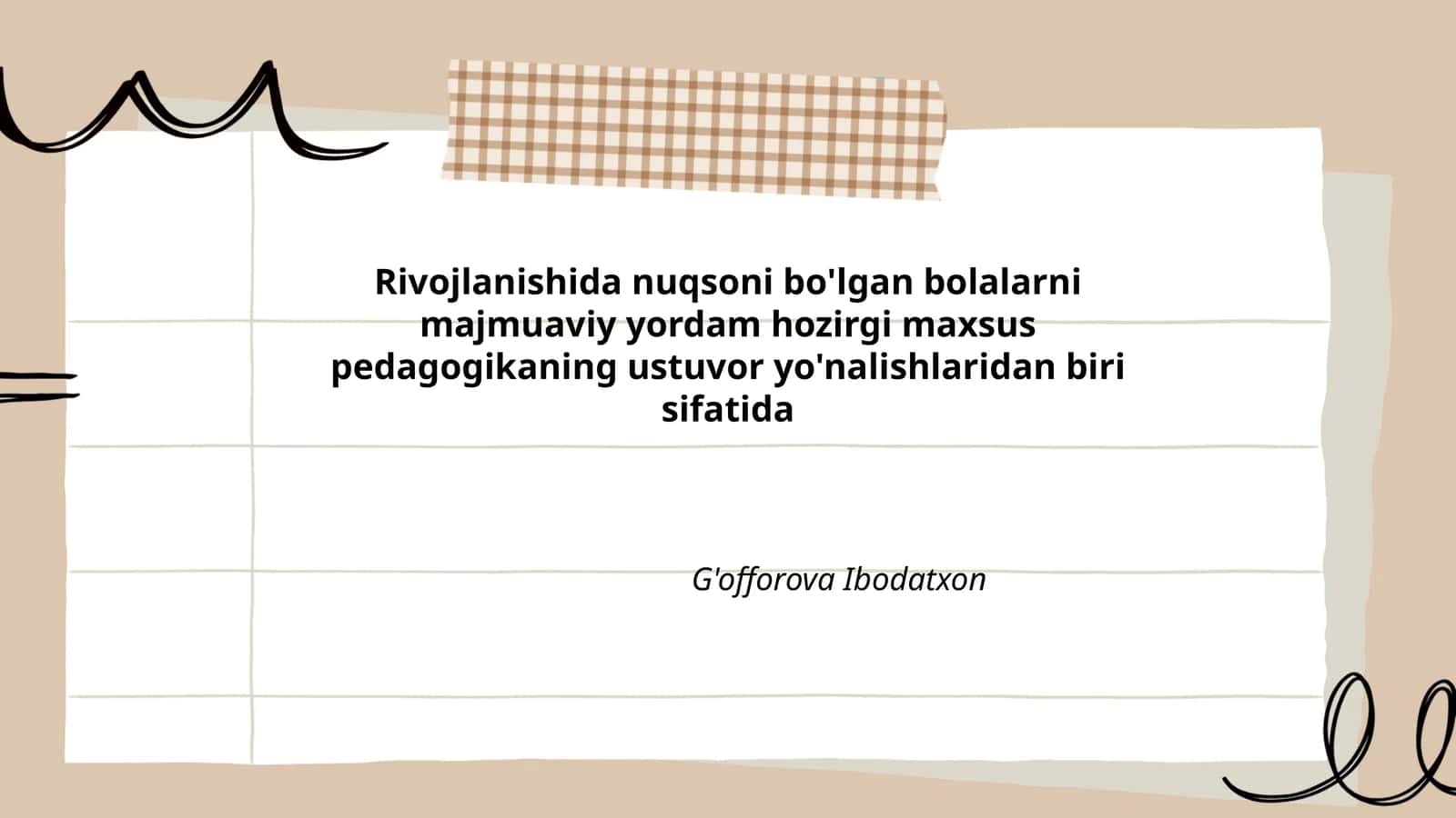 G'offorova Ibodatxon