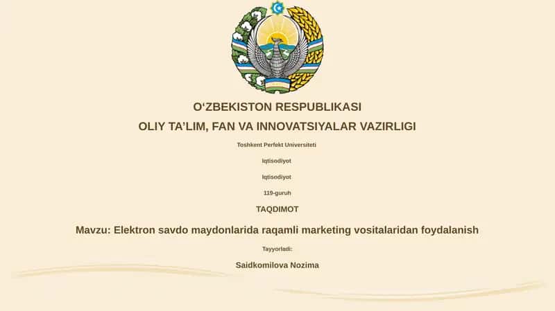Elektron savdo maydonlarida raqamli marketing vositalaridan foydalanish