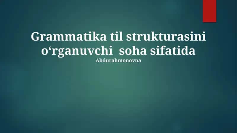 Generativ grammatika