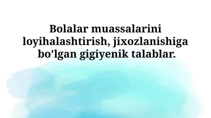 Gigiyenik talablar