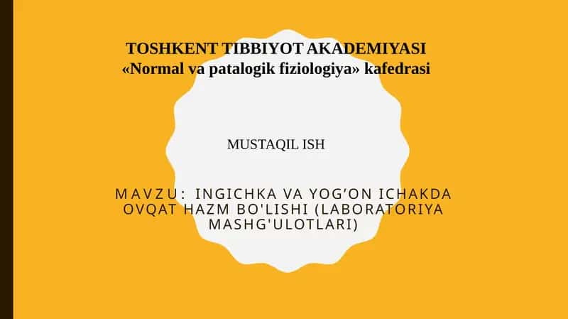 Ovqathazm bo'lishi