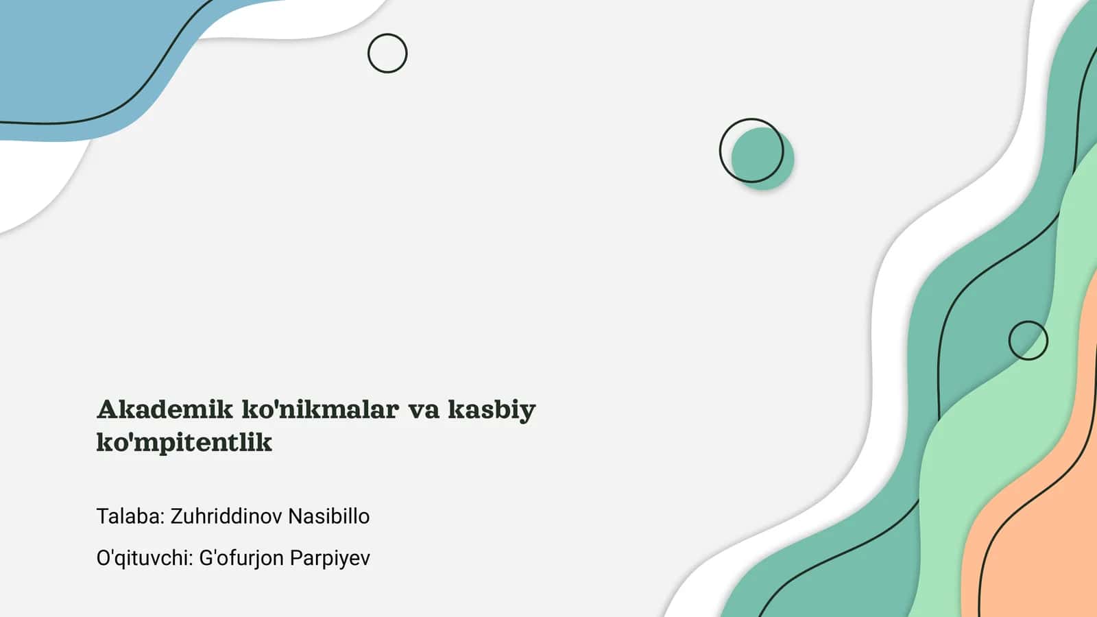 Akademik ko'nikmalar va kasbiy ko'mpitentlik
