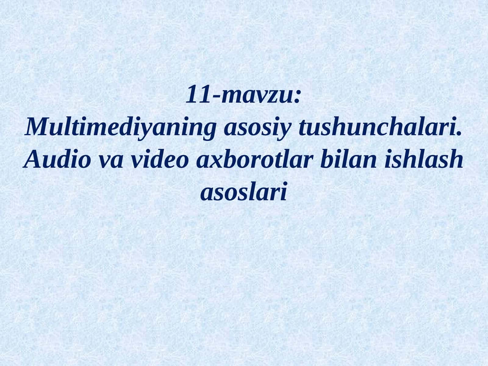 Multimediyatushunchasi