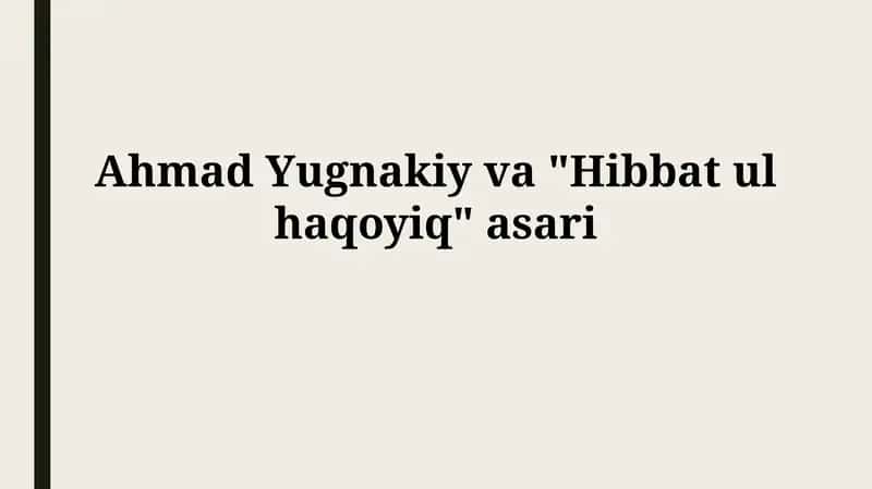 "Hibbat ul Haqoyiq"