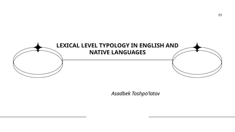 LEXICAL LEVEL TYPOLOGY IN ENGLISH AND NATIVE LANGUAGES