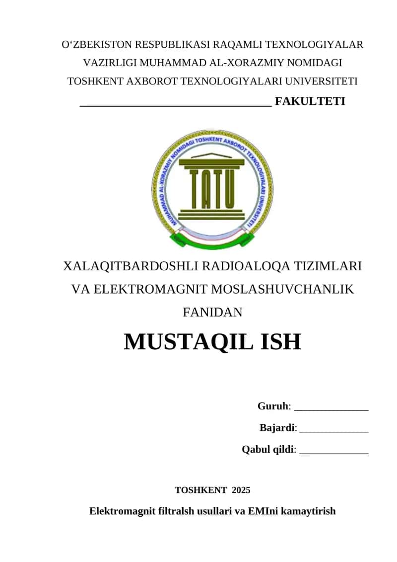 Elektromagnit filtralsh usullari va EMIni kamaytirish