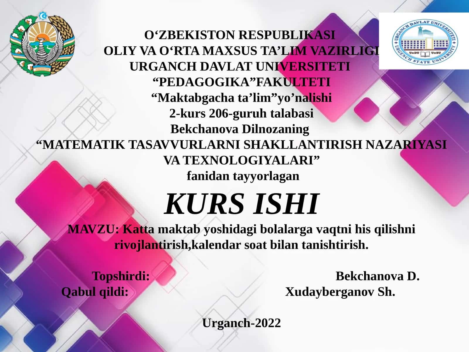 MATEMATIK TASAVVURLARNI SHAKLLANTIRISH NAZARIYASI VA TEXNOLOGIYALARI
