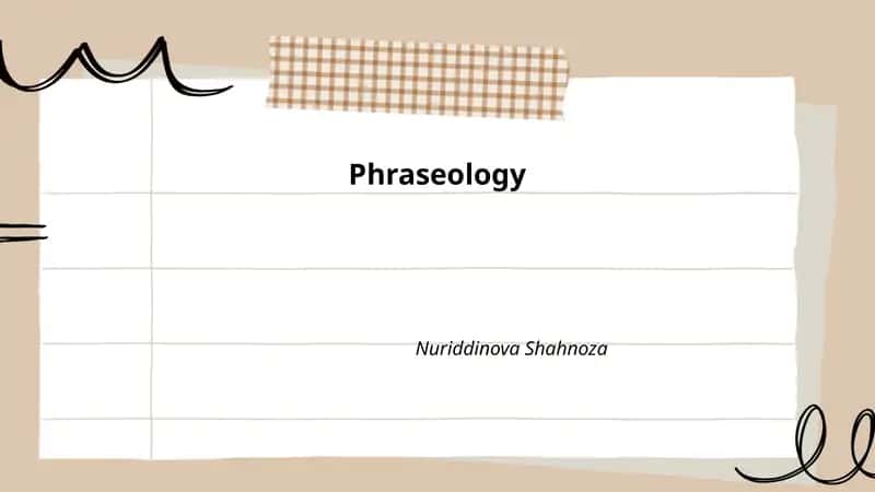 Phraseology
