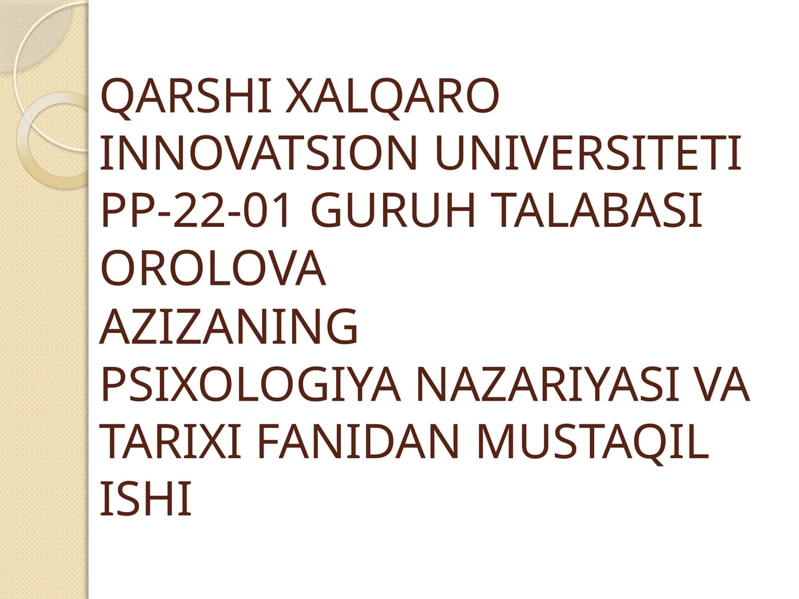 O’RTA ASRLARDA PSIXOLOGIK FIKRLARNI RIVOJLANISHI