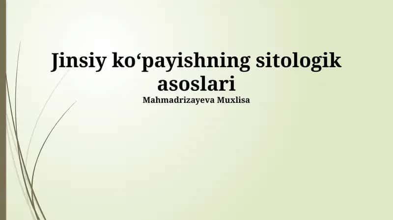 Jinsiy koʻpayishning sitologik asoslari