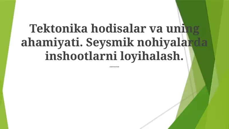 Zilzilaga chidamli loyihalash