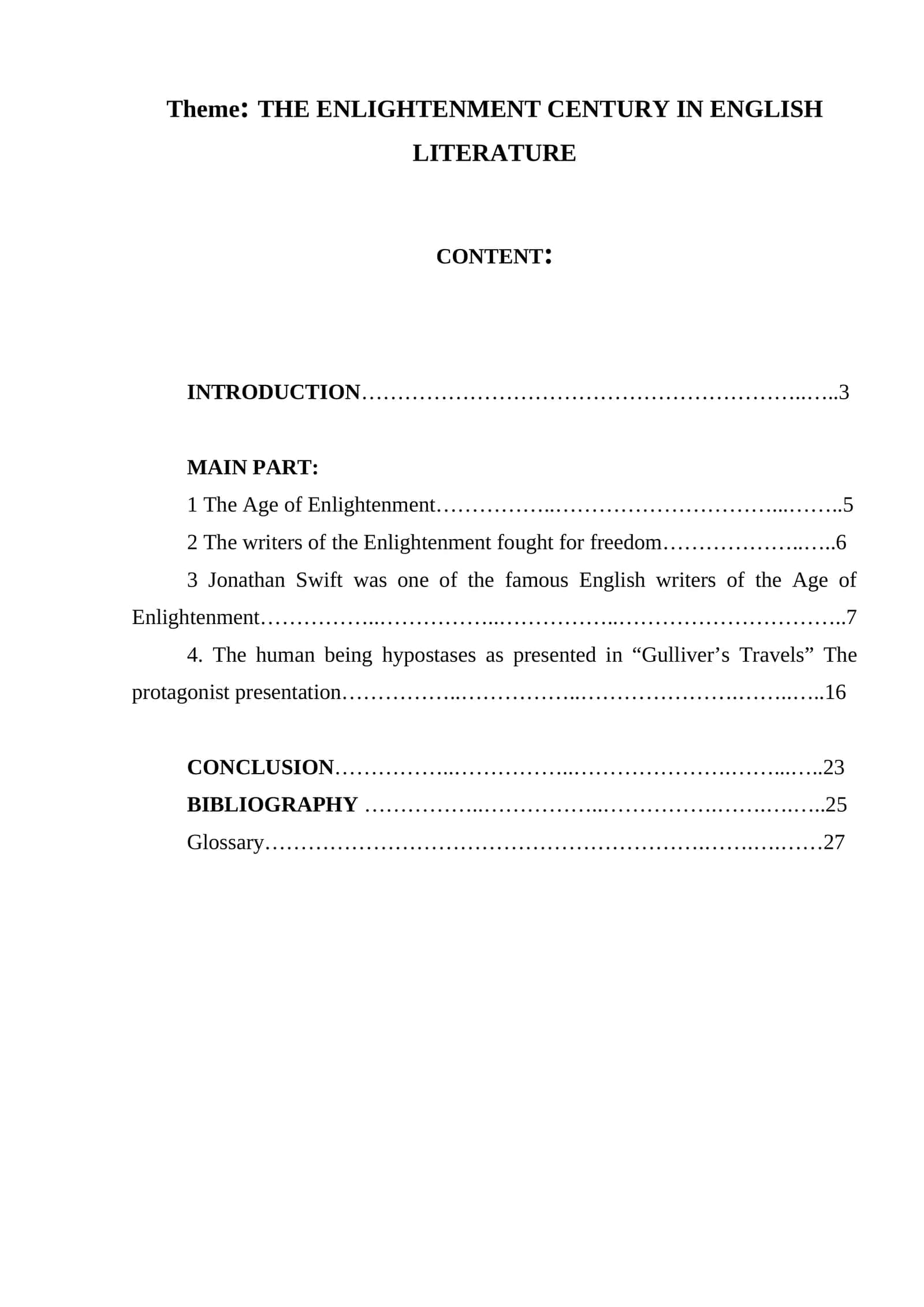 THE ENLIGHTENMENT CENTURY IN ENGLISH LITERATURE