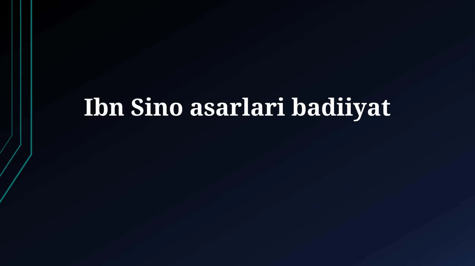 Ibn Sinoasarlaribadiiyat