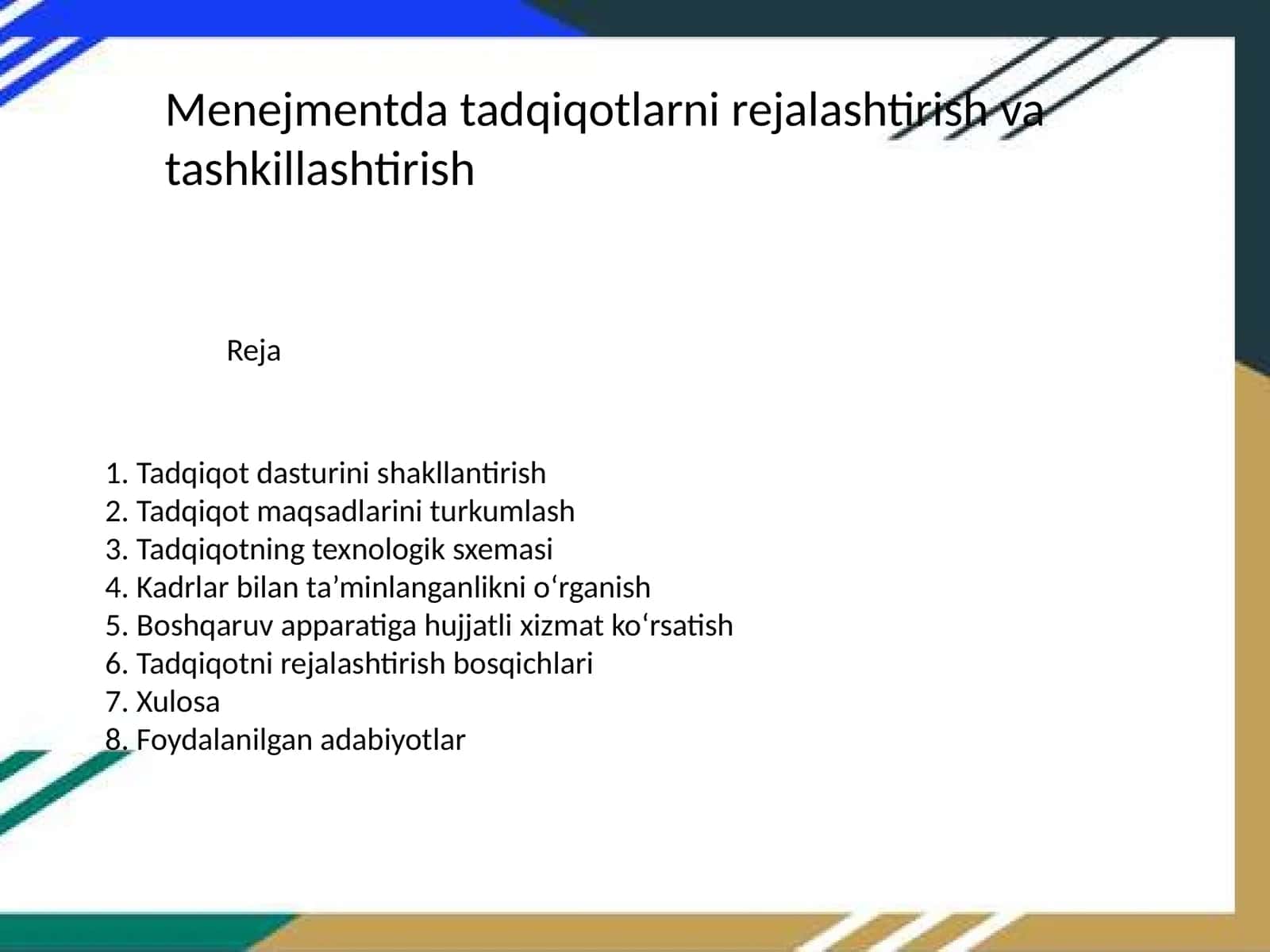 Tadqiqot Maqsadlari va Bosqichlari
