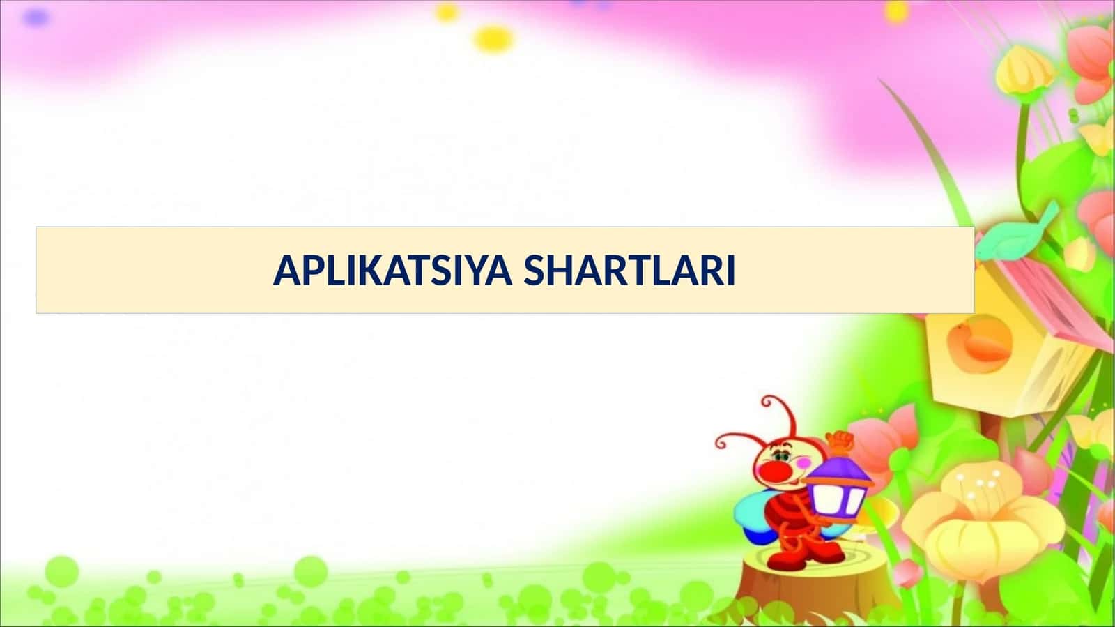 APLIKATSIYA SHARTLARI