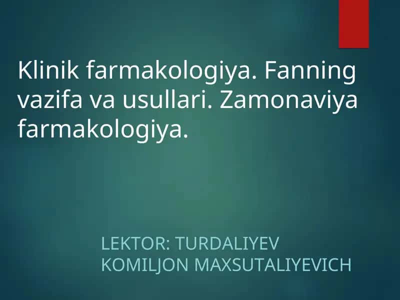 Klinik farmakologiya
