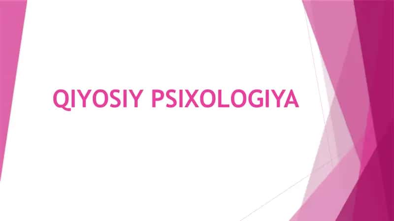 QIYOSIY PSIXOLOGIYA