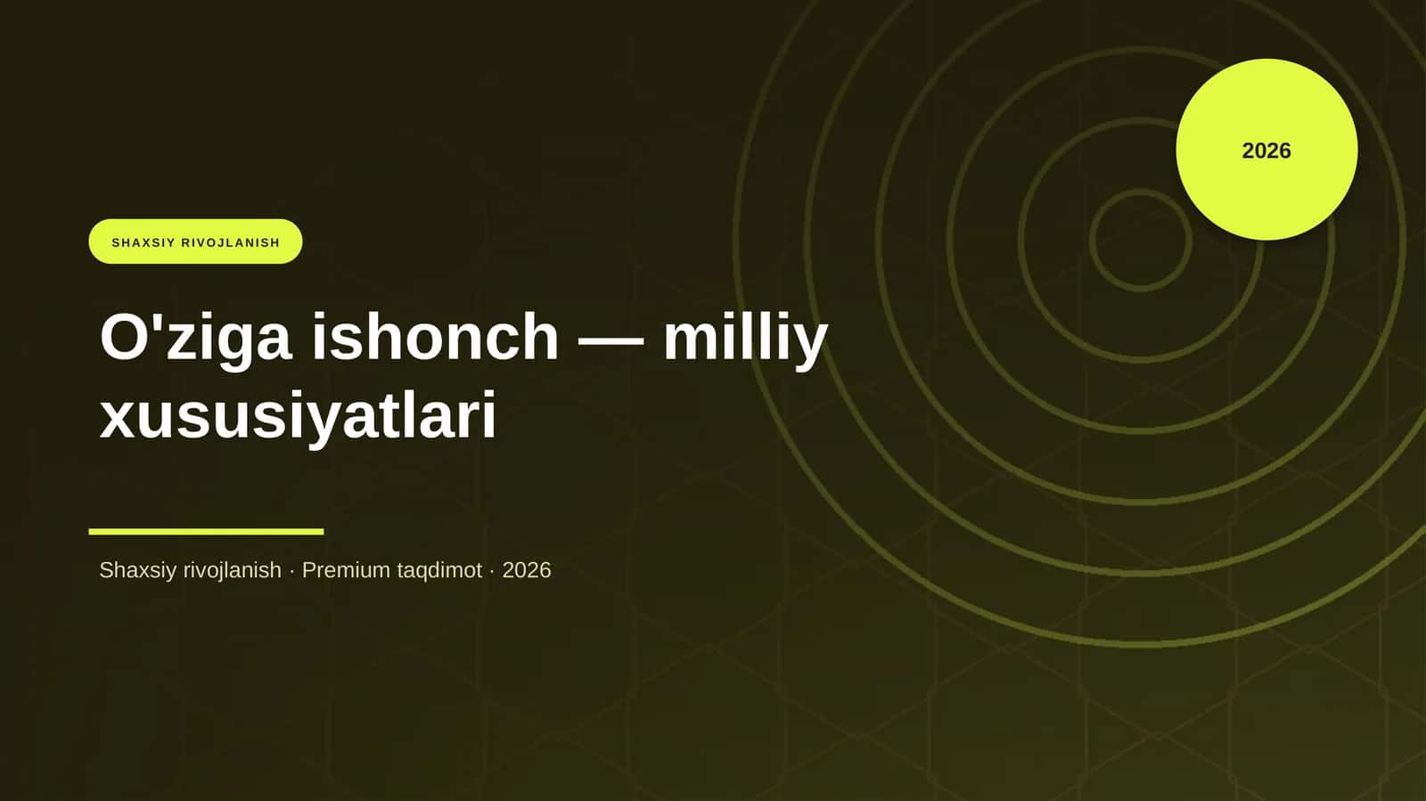 O'ziga ishonch — milliy xususiyatlari