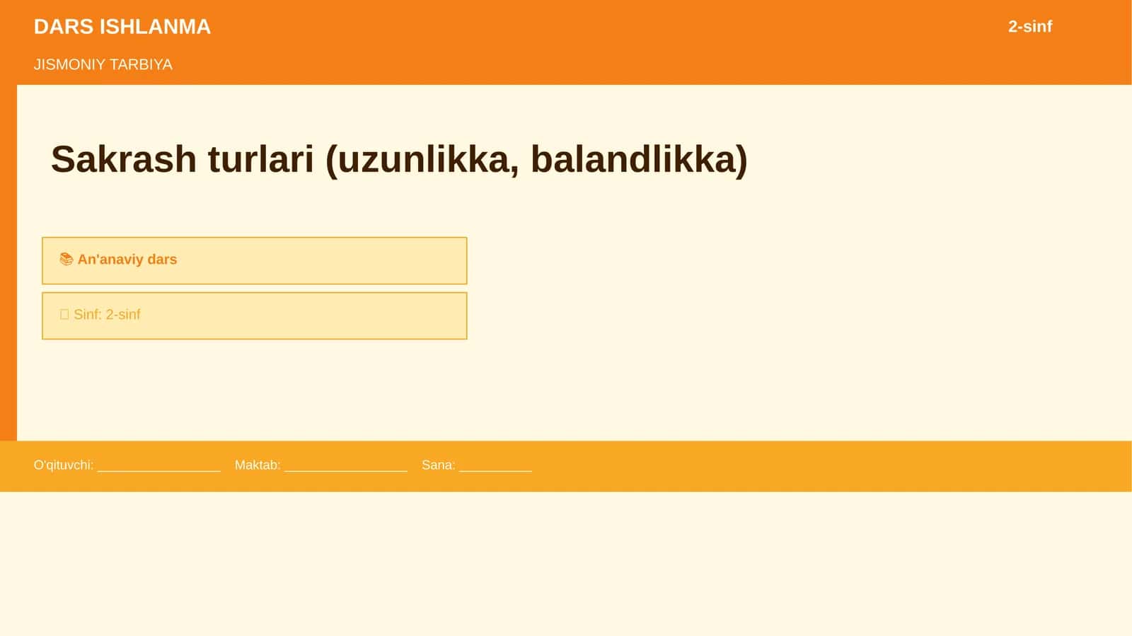 Sakrash turlari (uzunlikka, balandlikka)