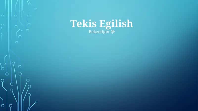 Tekis Egilish
