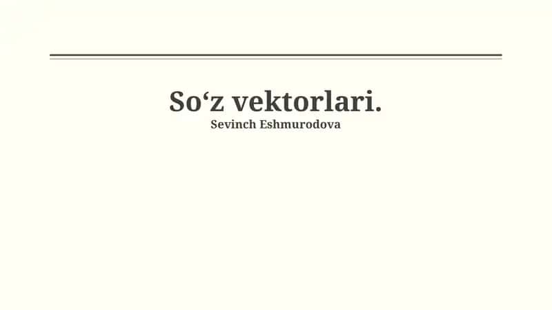So‘z vektorlari