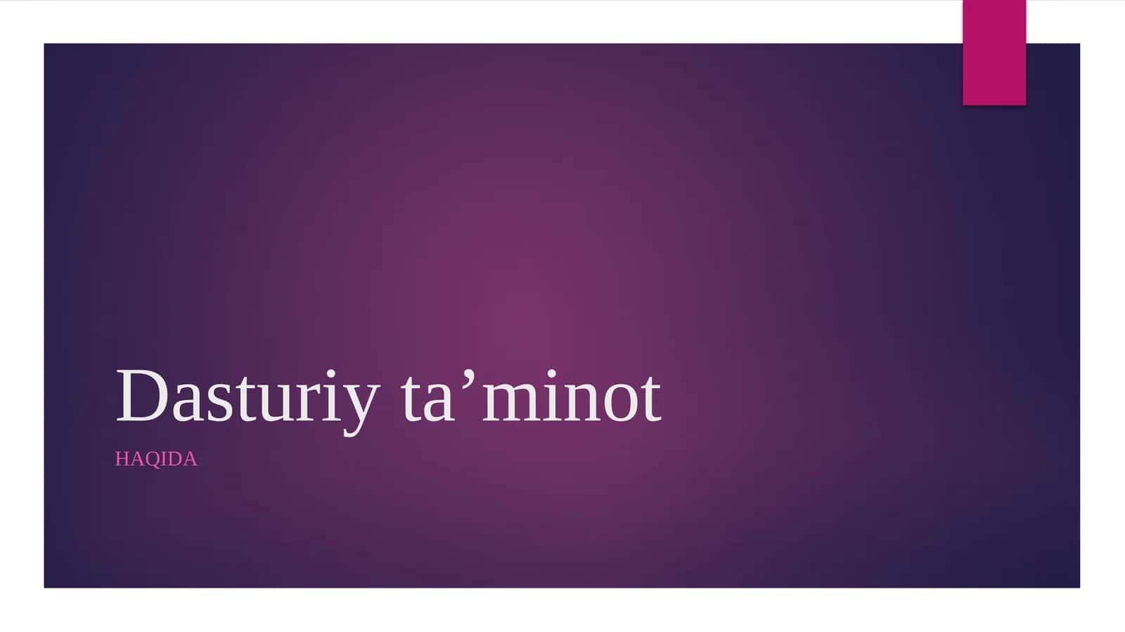 Dasturiyta’minot