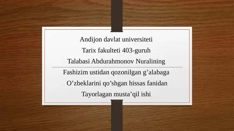 Urushyillarida O'zbekistonga deportatsiya qilingan xalqlar