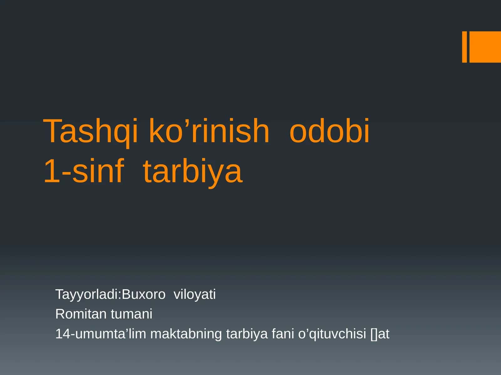 Tashqi ko’rinish odobi