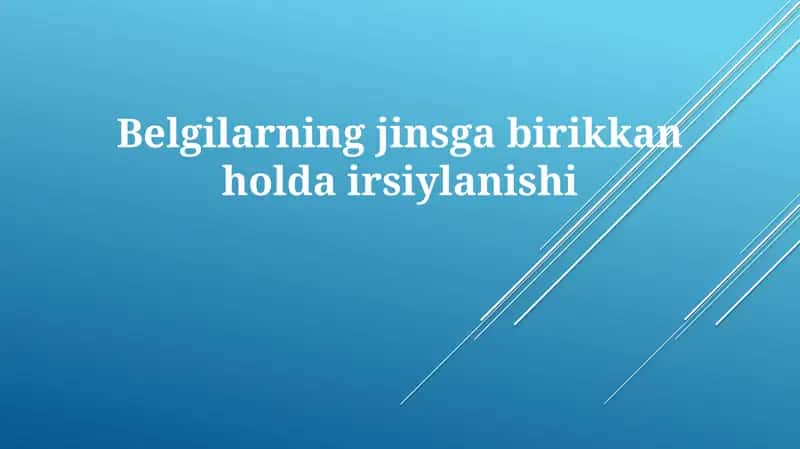 Belgilarning jinsgabirikkan holdairsiylanishi